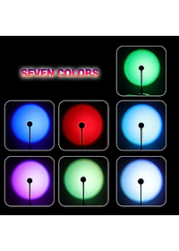 RnnTuu LED USB Hoàng Hôn Đèn Máy Chiếu Trang Trí Nhà Đèn Ngủ Di Động Tâm Trạng Ánh Sáng Cho Tường Phòng Khách Chụp Ảnh Đèn Neon