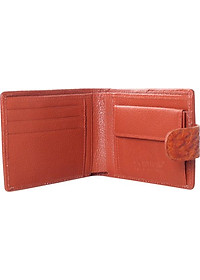 Ví Nam Da Cá Sấu Nút Bấm Huy Hoàng HT2218 (12.5 x 10 cm) - Vàng