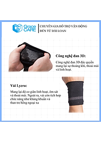 Đai Hỗ Trợ Cổ Tay Grace Care WD320 – Vải Dệt 3D Thoáng Khí, Co Giãn, Hỗ Trợ Vận Động, Thể Thao Nhẹ
