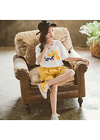 Set bộ quần áo trẻ em 18-45kg dành cho bé gái mẫu Hoa Vàng+ MI-ON. Thiết kế đẹp, chất liệu thoáng mát