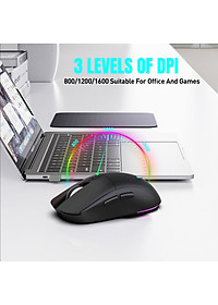 Chuột Led Không Dây Pin sạc T25 Gaming Cổng sạc TypeC chống mỏi cổ tay cho máy tính laptop hàng nhập khẩu
