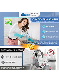 Máy Cọ Rửa Điện Cầm Tay Đa Năng Mifan K3 25W - Kèm 4 Đầu Chổi, Pin Sạc 2000mAh, Chống Nước IPX7, Tốc Độ 500rpm, Bảo Hành 12 Tháng