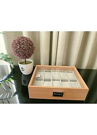Hộp đựng đồng hồ - Hộp đựng 10 đồng hồ bằng gỗ màu nâu