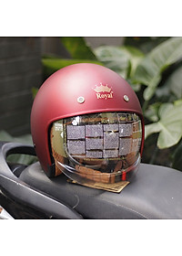 Nón bảo hiểm 3/4 Royal kính am M139 đỏ đô
