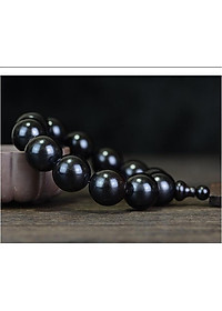 Set Vòng đeo tay Chuỗi Hạt Gỗ Mun Sừng, Kèm hộp đựng Gỗ lót lụa vàng.