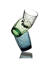 Bộ 6 ly thủy tinh Bormioli Rocco Diamond 300ml – Ly uống nước cao cấp | Màu trắng – xanh biển – tím