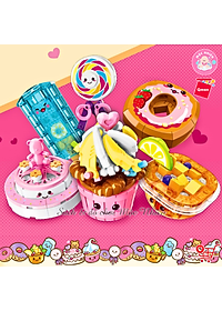 Đồ chơi xếp hình, lắp ráp 6 in 1 Qman 35011 - Điểm tâm ngọt ngào - Dành cho bé gái từ 6 tuổi