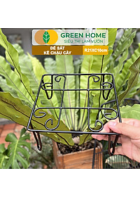 Đế Kê Chậu Cây Greenhome, R21xc10cm, Bằng Sắt Sơn Tĩnh Điện, Màu Đen, Uốn Mỹ Nghệ, Bền, Đẹp, Nhiều Hình Dạng Lựa Chọn