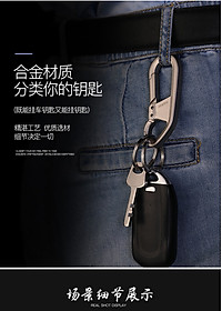 Móc khóa xe máy ô tô xe hơi Jobon có chốt móc đĩa quần, nước sơn cao cấp, thép inox không gỉ JB-193