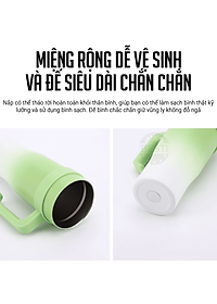 Ly Giữ Nhiệt Inox 304 Cao Cấp Besti - Tặng Kèm Ống Hút Không Gỉ, Ticker 3D, Bình Giữ Nhiệt Có Tay Cầm (1200ml) - Hàng Chính Hãng 