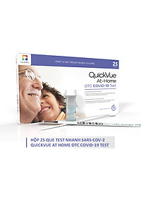 QuickVue Covid-19 Test nhanh tại nhà - Hộp 25 kit (lấy mẫu mũi chỉ 1.5 - 2cm không gây đau) - Hàng Mỹ chính hãng