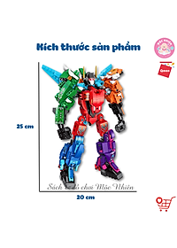 Đồ chơi xếp hình, lắp ráp 6 in 1 Qman 41105 – Chiến binh khủng long (512 mảnh ghép) dành cho bé trai trên 6 tuổi