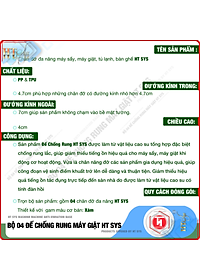 Bộ 04 chân đế cao su chống rung máy giặt   - HT SYS - Đế chống rung máy giặt - Đế chống ồn máy giặt, máy sấy,tủ lạnh, bàn ghế - Giao màu ngẫu nhiên