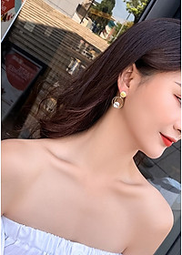 Bông tai đá tròn