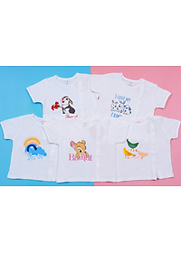 Áo sơ sinh cotton bác sĩ tay ngắn