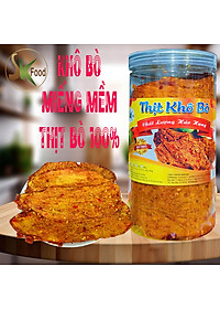 LOẠI ÍT CAY THỊT BÒ KHÔ DẠNG MIẾNG MỀM THƯƠNG HIỆU SK FOOD - TỔNG 2 BỊCH 1 KG