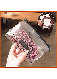 SET 100 DÂY THUN CỘT TÓC SIÊU DAI SIÊU BỀN CÓ TÚI ZIP