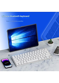 Bàn phím không dây mini W201S - đa kết nối bluetooth 5.0 + 3.0 + Usb wireless 2.4G cho máy tính laptop smartphone hàng nhập khẩu