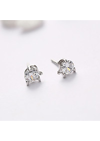 Bông tai S925 một hạt đá trắng nhỏ xinh