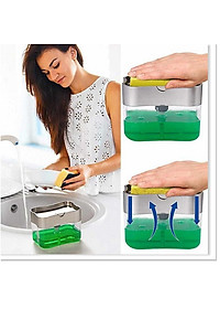 Hộp Đựng Nước Rửa Chén Kèm Vòi Bơm Thông Minh Tặng Kèm Miếng Rửa Chén Bọt Biển Và 5 Khăn Lau Chén PaKaSa - Chính Hãng 