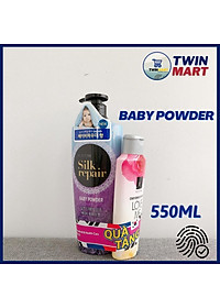 Dầu gội chăm sóc và nuôi dưỡng tóc Elastine Silk Repair Baby Powder 550ml sản xuất tại Hàn Quốc