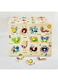 Set 5 bảng ghép hình có núm _ đồ chơi giáo dục MK02