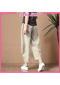 Quần ống rộng, chất liệu Linen, quần kiểu nữ form rộng rãi, thoải mái NeSa Shop QKH.39