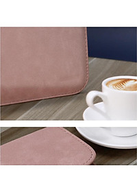 BAO DA, CẶP DA, TÚI DA CHỐNG SỐC CHO MACBOOK, SURFACE PRO, LAPTOP MÀU HỒNG - TẶNG KÈM VÍ ĐỰNG SẠC/ CHUỘT