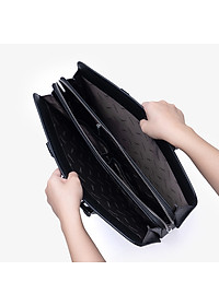 Túi Xách Cặp Da Nam Công Sở GENCE CGL08 Chất Liệu Da Bò Khóa Số Cao Cấp Màu Đen