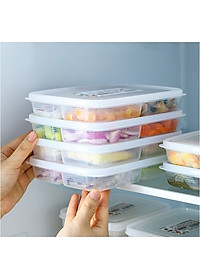 Hộp nhựa bảo quản thực phẩm đa năng và tiện lợi có chia 4 ngăn Nakaya - Hàng nội địa Nhật Bản.