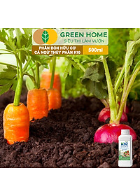 Phân Đạm Cá Hữu Cơ Sinh Học GreenHome, Dịch Cá Biển Thủy Phân K10, Chai 500ml, Hàm Lượng Dinh Dưỡng Cao, Thế Hệ Mới, Công Nghệ Nhật Bản