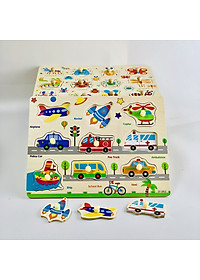 Set 5 bảng ghép hình có núm _ đồ chơi giáo dục MK02