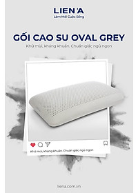 Gối Nằm Cao Su Thiên Nhiên  Liên Á Oval Grey  kích thước 45x65x12cm