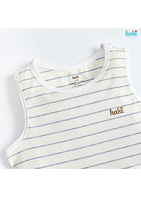 Bộ body đùi sát nách kẻ, túi ốp cho bé vải sợi tre cao cấp BB046, romper cho bé, set body bé sơ sinh hàng chính hãng HAKI