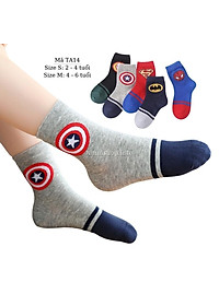 Tất trẻ em 2 - 6 tuổi cổ cao cho trai bé gái hình siêu nhân batman siêu anh hùng chất cotton thoáng mềm cá tính TA14