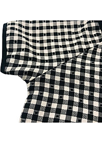 Bộ quần áo bà ba lửng unisex họa tiết Caro đen cotton - AICDBTVL1J49 - AIN Closet