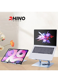 Kệ đỡ Laptop xoay 360° tản nhiệt Rhino KL301, giá đỡ máy tính nhôm cao cấp, gấp gọn - Hàng chính hãng