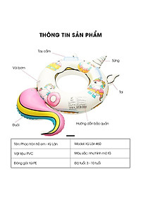 Phao bơi tròn trẻ em dễ thương Kỳ Lân DJS-98 60cm