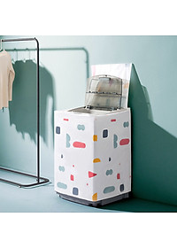 Vỏ Bọc Máy Giặt Áo Trùm Máy Giặt PVC Chống Nước Chống Bụi Cửa Trên, Cửa Đứng Họa Tiết Hình Khối