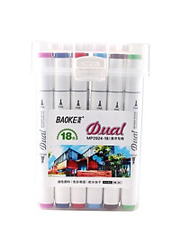 Bút dạ màu / Bút lông màu / Bút Marker 2 đầu BaoKe MP 2924 12/18/24 Màu