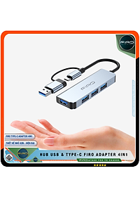 Hub Type C FIRO Và Hub USB FIRO 3.0 Adapter 4in1 - Bộ Chia USB FIRO Ra Nhiều Cổng Kết Nối Chuyển Đổi Cho Laptop,PC, Máy Tính Đa Năng - Hub FIRO Hỗ Trợ Sạc Pin, Kết Nối Đa Năng Ổ Cứng, Bàn Phím, Chuột, Máy In, Thiết Bị Chia Ổ USB - Hàng Chính Hãng
