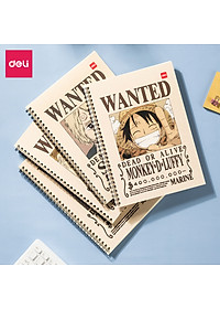 Sổ tay ghi chép gáy xoắn kẻ ngang A5 B5 60 trang hình Vua cướp biển One Piece Deli - Phù hợp học sinh văn phòng - Mẫu ngẫu nhiên - EN004