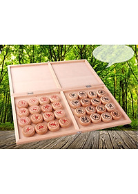 [GỖ TỰ NHIÊN CAO CẤP] Bộ cờ tướng gỗ sồi cao cấp kích thước 40 x 35cm, Bộ cờ tướng cao cấp khắc nét tinh xảo có bàn là hộp đựng gấp gọn - Hàng chính hãng D Danido