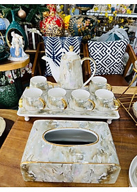 HỘP ĐỰNG GIẤY ĂN BẮNG SỨ VÂN ĐÁ CAO CẤP - VD62