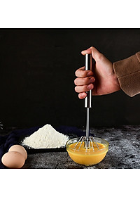 Dụng Cụ Đánh Trứng Cầm Tay Dạng Ấn Trục Xoay Tự Động - Chất Liệu Thép Không Gỉ 304 Cao Cấp - Chính Hãng MINIIN