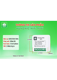 Công tắc Hunonic Mini wifi điều khiển từ xa từ công tắc thường thành công tắc thông minh