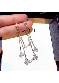 Bông tai thả cánh bướm dáng dài nữ tính