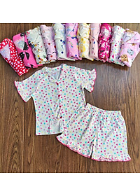 Đồ bộ bé gái, bộ pijama ngắn tay cho bé gái size 18-35kg chất cotton mềm mát