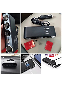 Bộ Chia Tẩu Ô Tô Mẫu Mới 12v-24v - 120W – 4 Cổng USjB Kép , Chống Cháy, Dùng Cho Mọi Dòng Xe Loại Xịn , đồng hồ treo tường