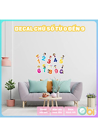 Decal Trang Trí Phòng Bé - Bảng Chữ Số từ 0 đến 9 Obi